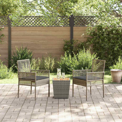 Set Bistro da Giardino 3 pcs Grigio polyrattan | homemem39