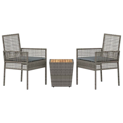Set Bistro da Giardino 3 pcs Grigio polyrattan | homemem39