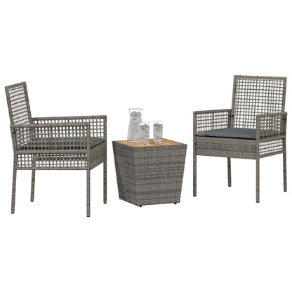 Set Bistro da Giardino 3 pcs Grigio polyrattan | homemem39