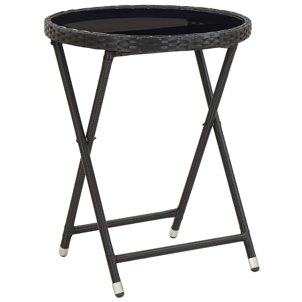 Set Bistro da Giardino 3 pcs Nero polyrattan | homemem39