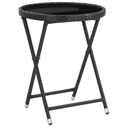 Set Bistro da Giardino 3 pcs Nero polyrattan | homemem39