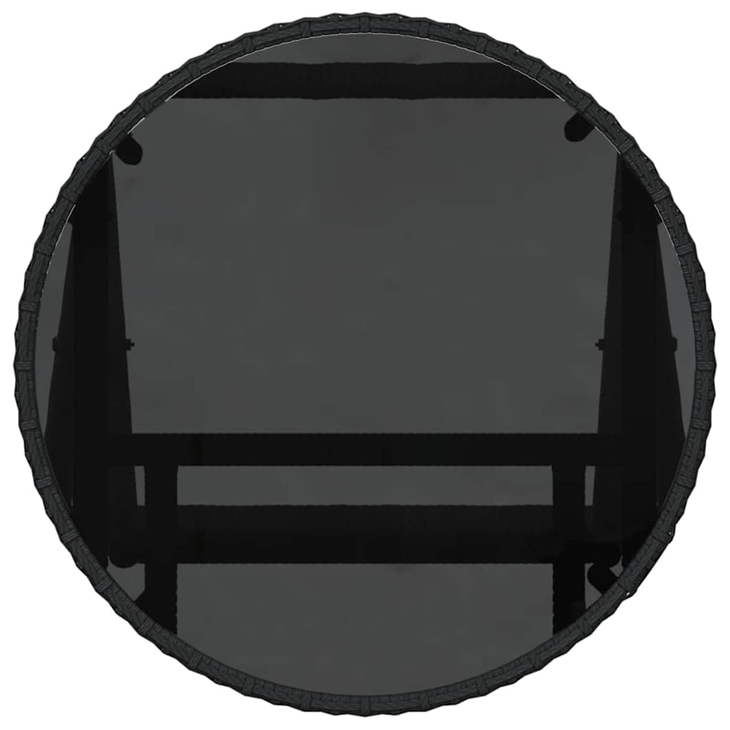 Set Bistro da Giardino 3 pcs Nero polyrattan | homemem39
