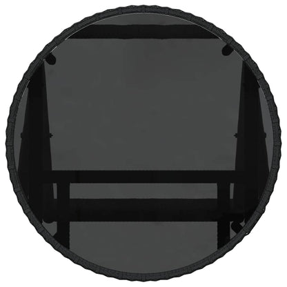 Set Bistro da Giardino 3 pcs Nero polyrattan | homemem39