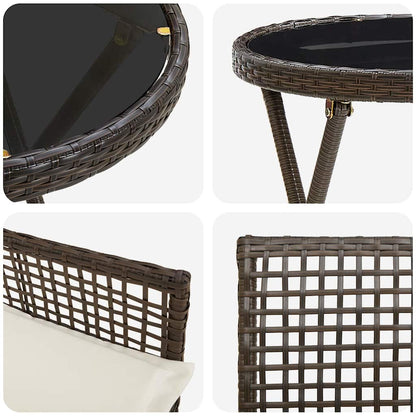 Set Bistro da Giardino 3 pcs Marrone polyrattan | homemem39