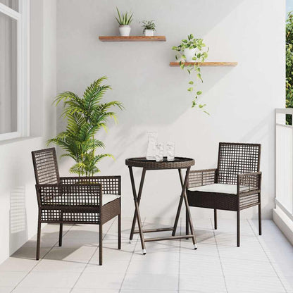 Set Bistro da Giardino 3 pcs Marrone polyrattan