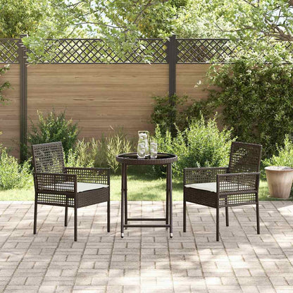Set Bistro da Giardino 3 pcs Marrone polyrattan
