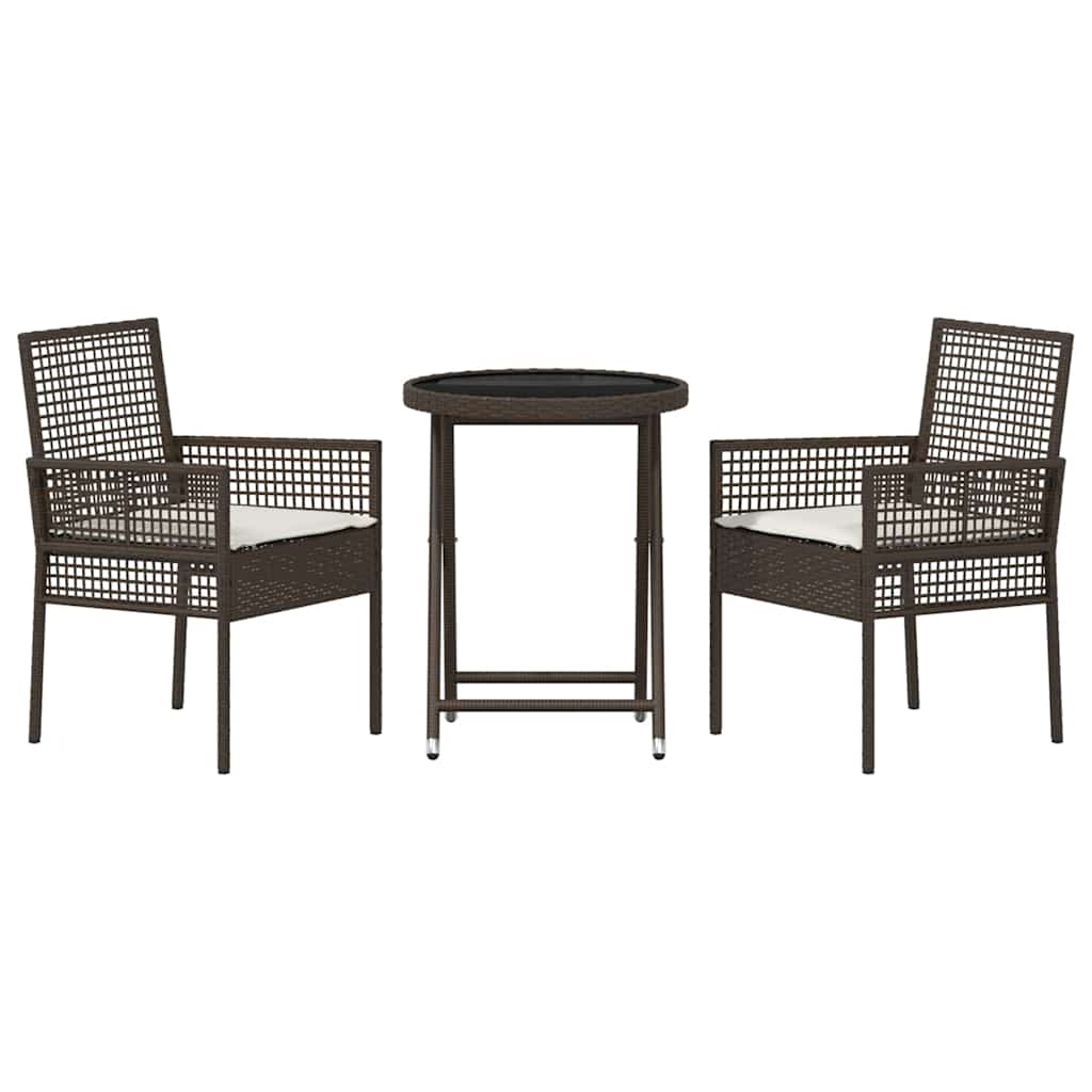 Set Bistro da Giardino 3 pcs Marrone polyrattan | homemem39