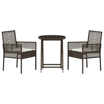 Set Bistro da Giardino 3 pcs Marrone polyrattan | homemem39