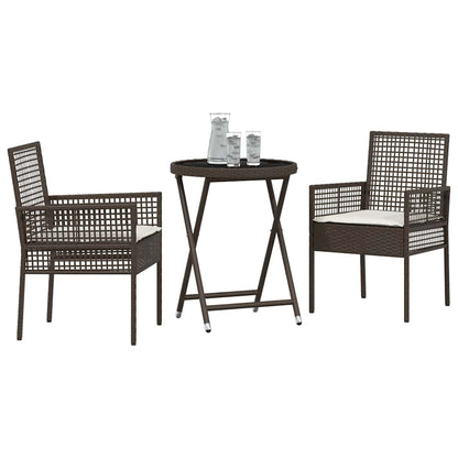 Set Bistro da Giardino 3 pcs Marrone polyrattan