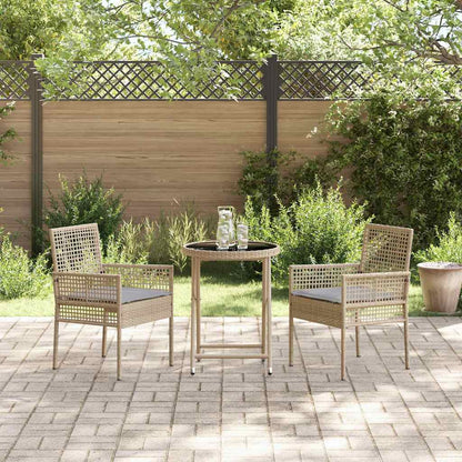 Set Bistro da Giardino 3 pcs Beige polyrattan | homemem39