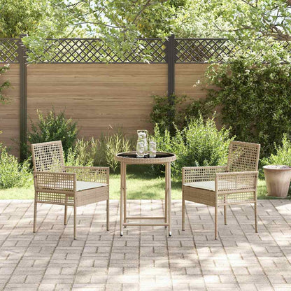 Set Bistro da Giardino 3 pcs Beige polyrattan | homemem39
