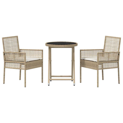 Set Bistro da Giardino 3 pcs Beige polyrattan | homemem39