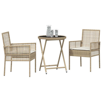 Set Bistro da Giardino 3 pcs Beige polyrattan | homemem39