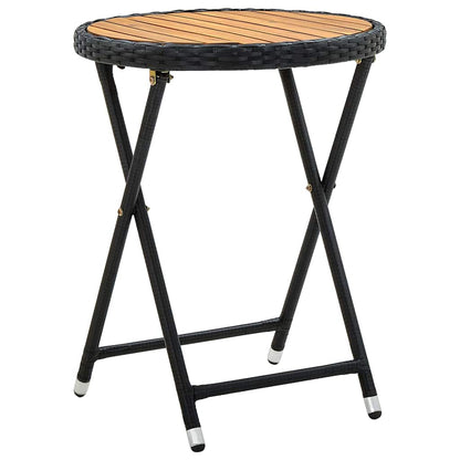 Set Bistro da Giardino 3 pcs Nero polyrattan | homemem39