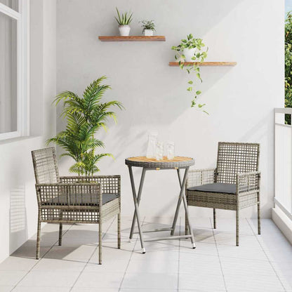 Set Bistro da Giardino 3 pcs Grigio polyrattan | homemem39