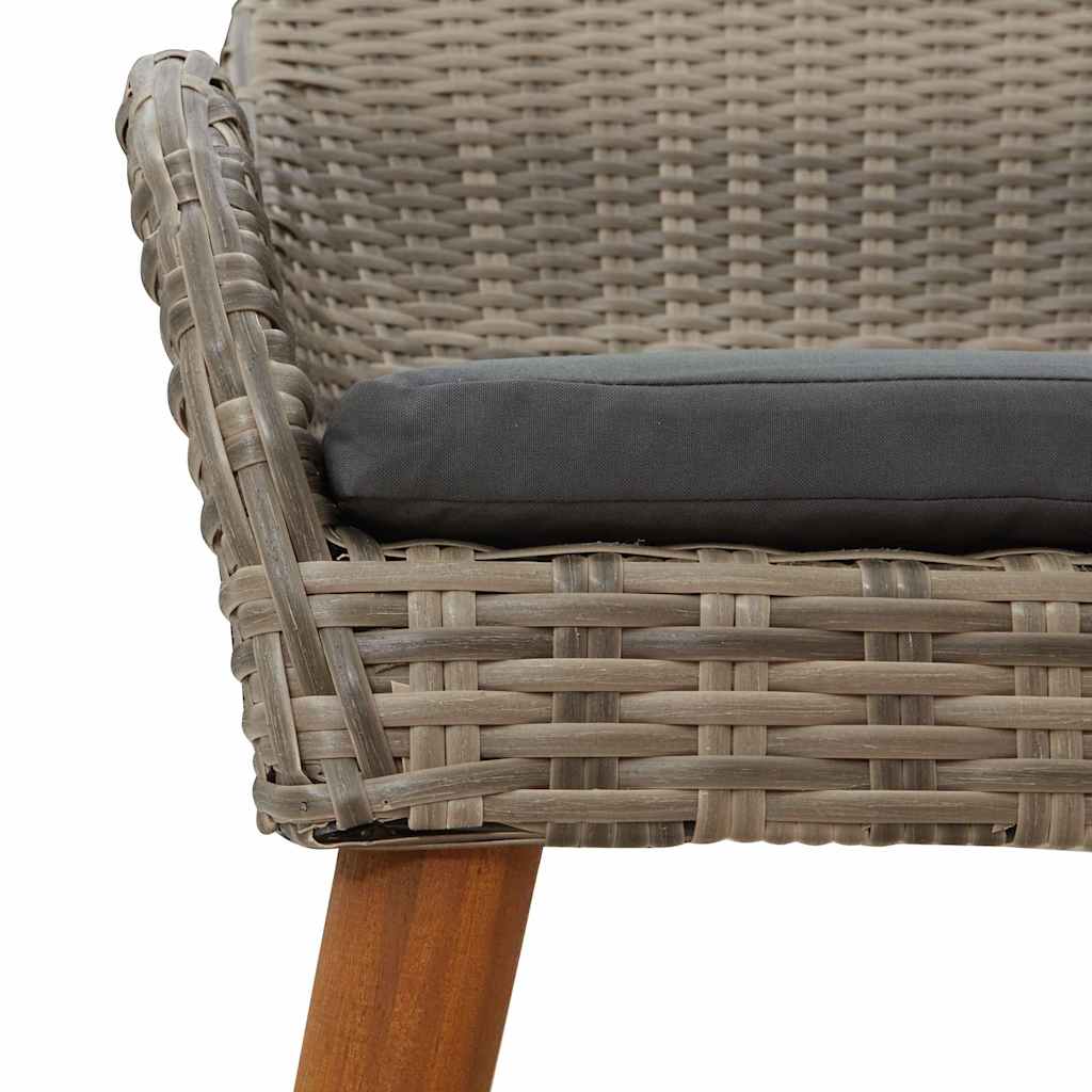 Sedia da Giardino 2 pcs Nero 62,5 x 55 x 82 cm polyrattan
