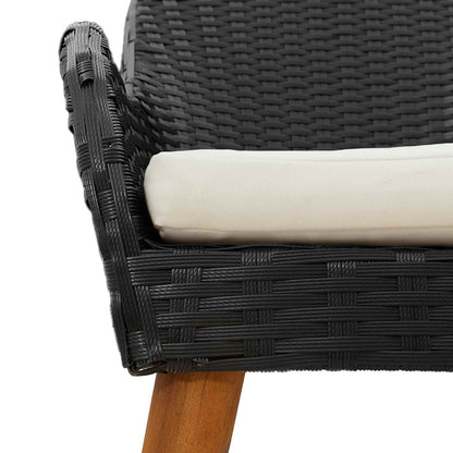 Sedia da Giardino 2 pz Nero polyrattan
