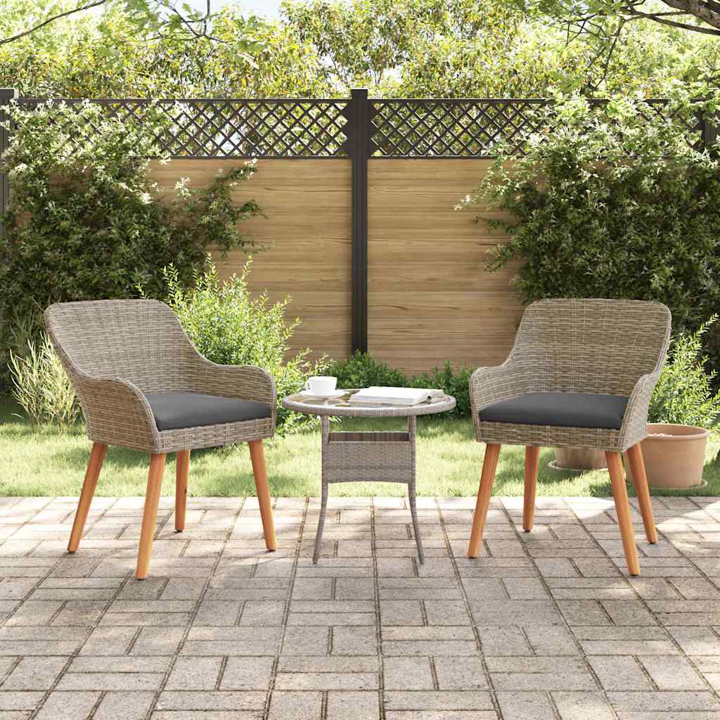 Sedia da Giardino 2 pcs Nero 62,5 x 55 x 82 cm polyrattan