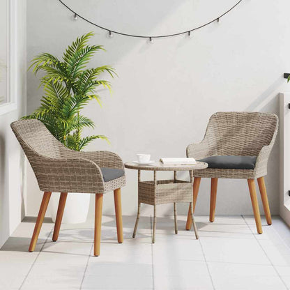 Sedia da Giardino 2 pcs Nero 62,5 x 55 x 82 cm polyrattan