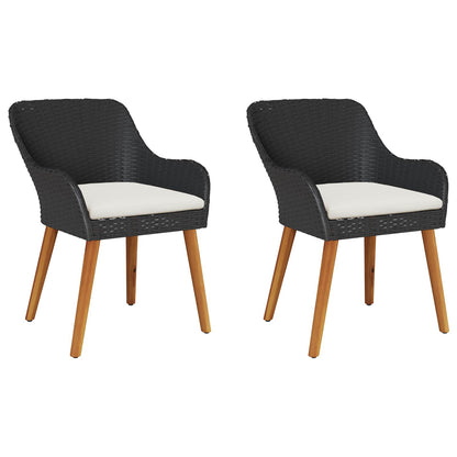 Sedia da Giardino 2 pz Nero polyrattan