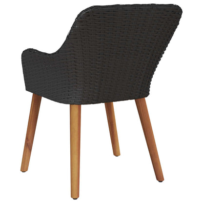 Sedia da Giardino 2 pz Nero polyrattan