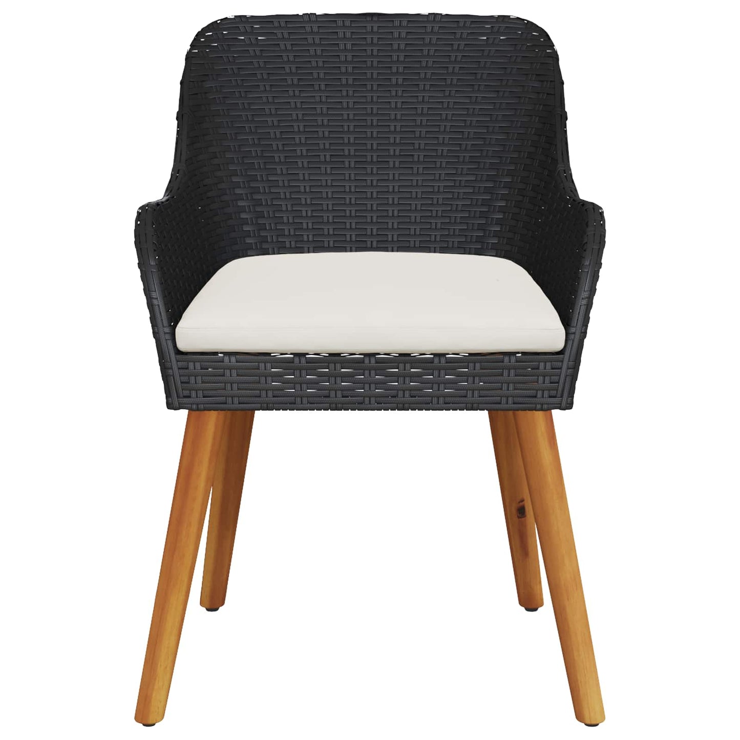 Sedia da Giardino 2 pz Nero polyrattan