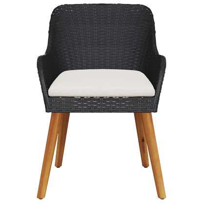 Sedia da Giardino 2 pz Nero polyrattan
