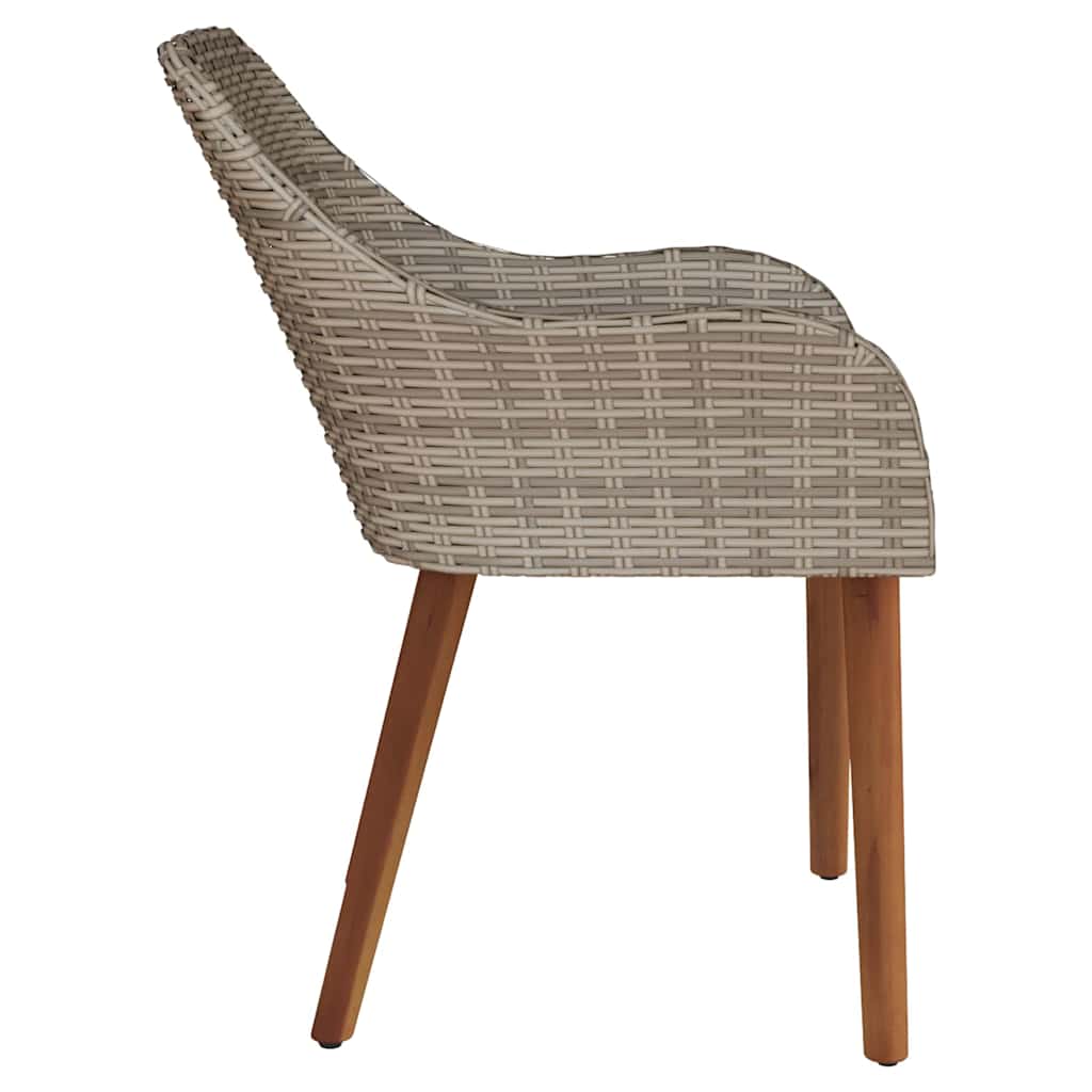 Sedia da Giardino 2 pcs Nero 62,5 x 55 x 82 cm polyrattan