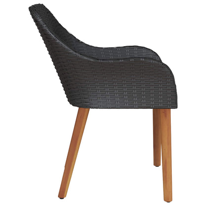 Sedia da Giardino 2 pz Nero polyrattan