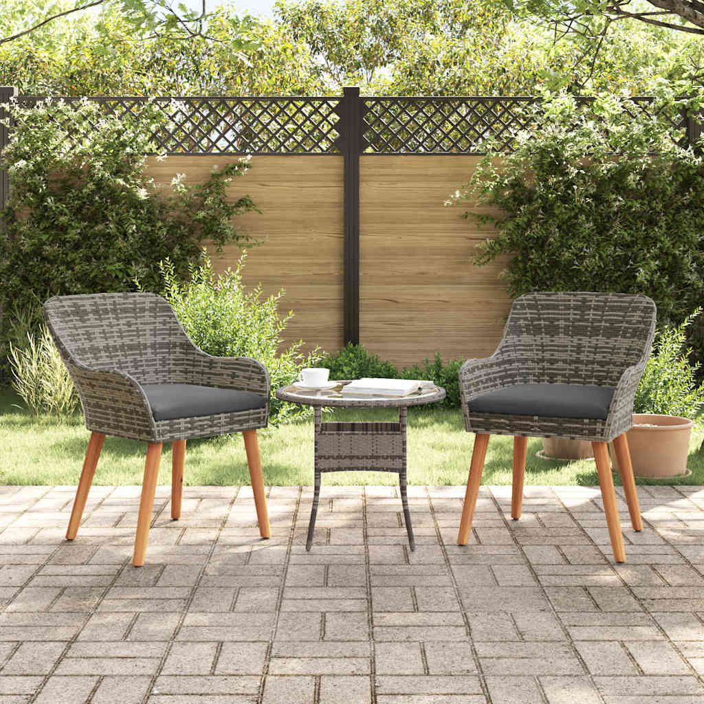 Sedia da Giardino 2 pcs Grigio 62,5 x 55 x 82 cm polyrattan