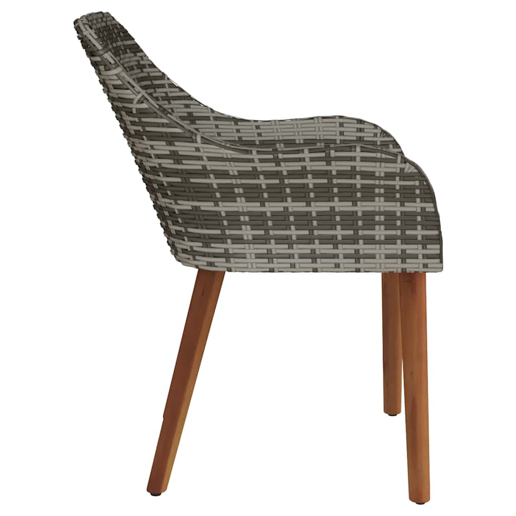 Sedia da Giardino 2 pcs Grigio 62,5 x 55 x 82 cm polyrattan