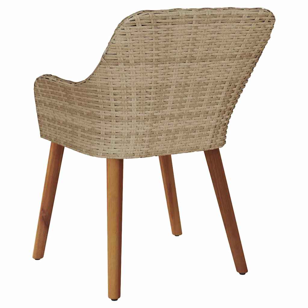 Sedia da Giardino 2 pcs Beige 62,5 x 55 x 82 cm polyrattan