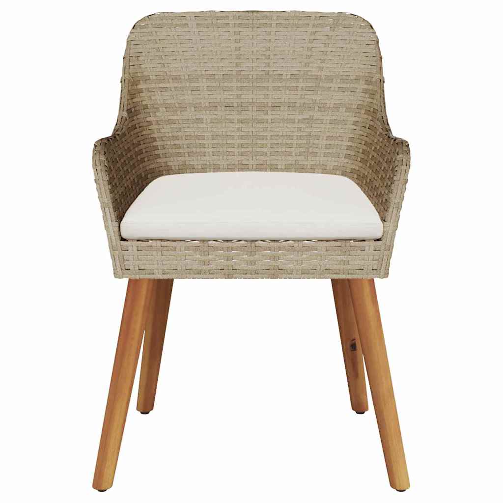 Sedia da Giardino 2 pcs Beige 62,5 x 55 x 82 cm polyrattan