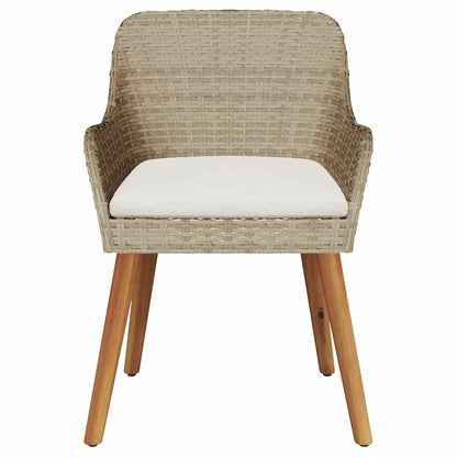 Sedia da Giardino 2 pcs Beige 62,5 x 55 x 82 cm polyrattan
