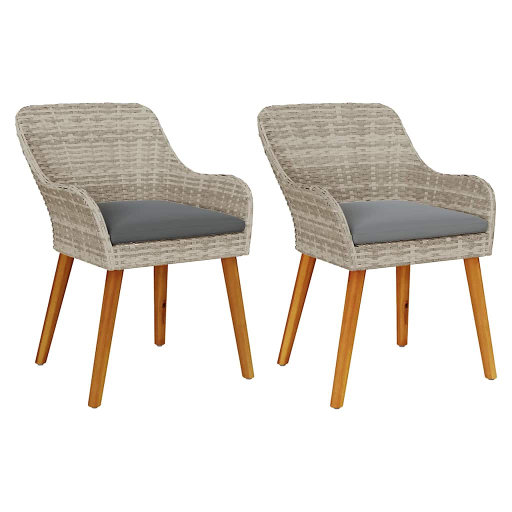 Sedia da Giardino 2 pcs Grigio chiaro 62,5 x 55 x 82 cm