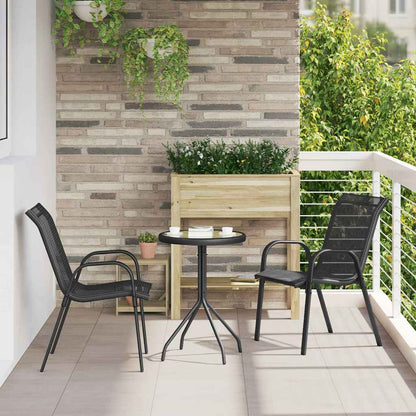 Set Bistro da Giardino 3 pcs Nero Acciaio - homemem39