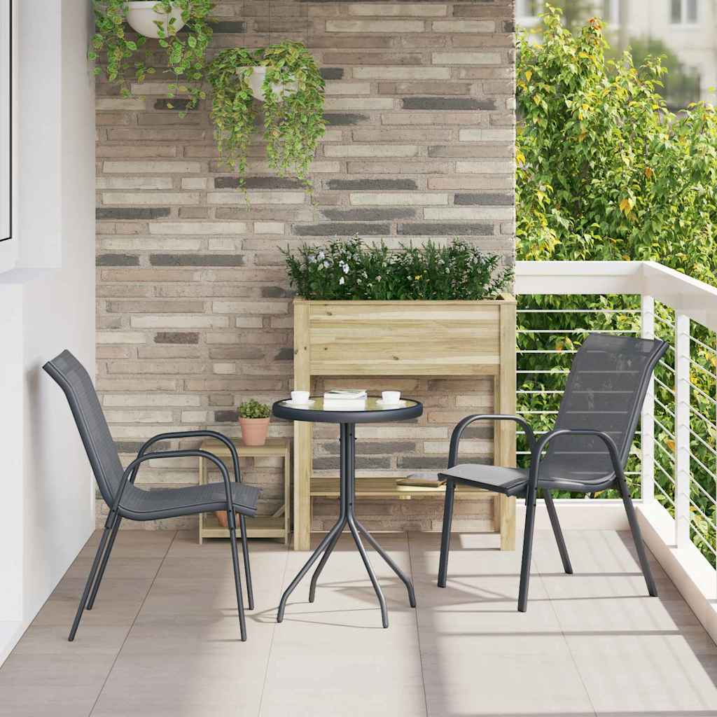 Set Bistro da Giardino 3 pcs Grigio Acciaio - homemem39