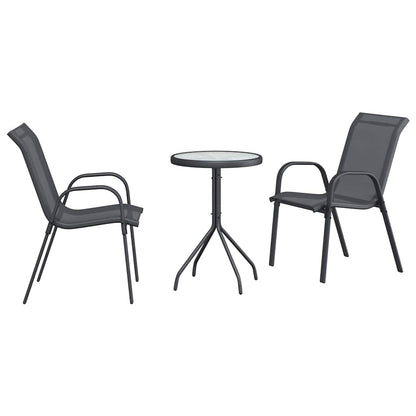 Set Bistro da Giardino 3 pcs Grigio Acciaio - homemem39