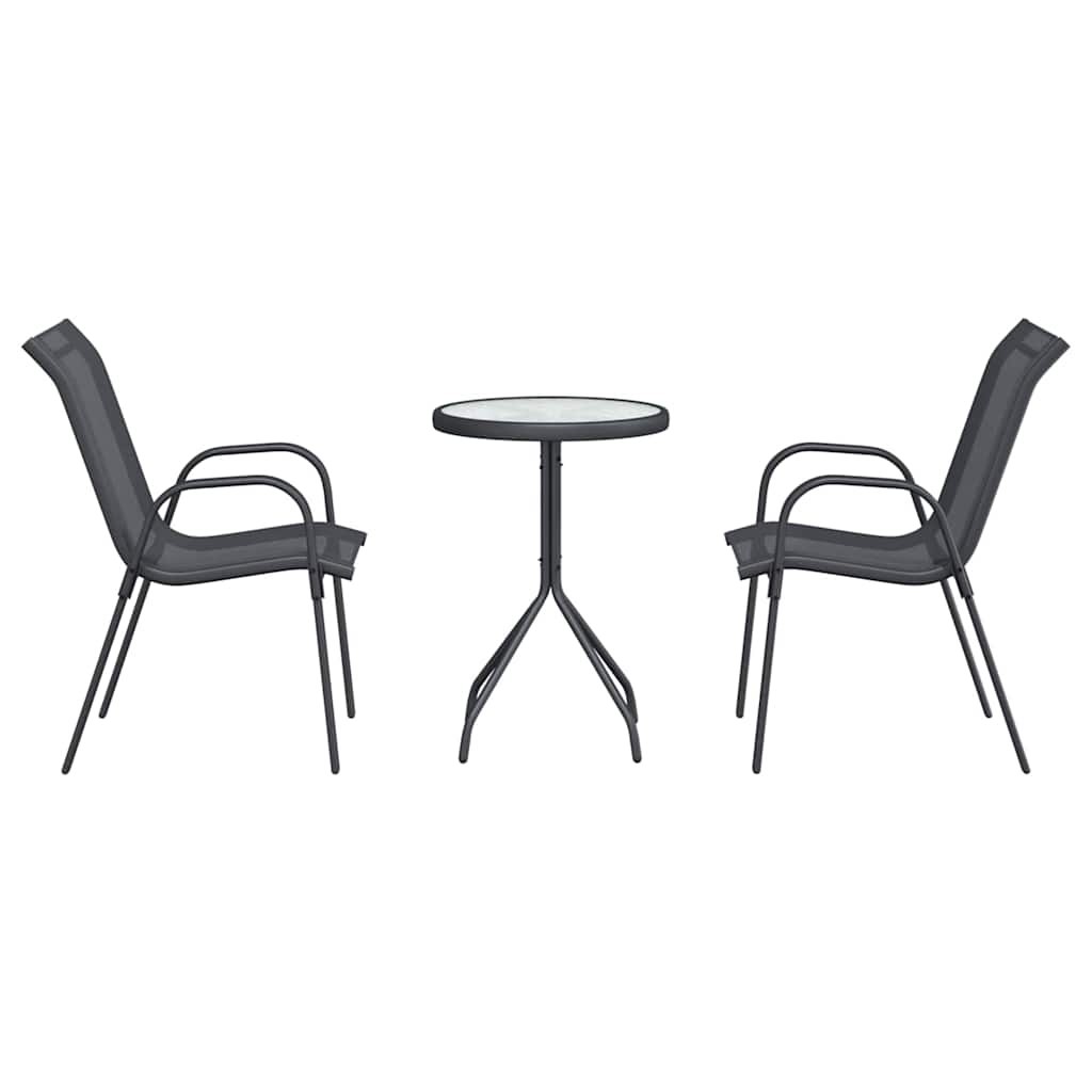 Set Bistro da Giardino 3 pcs Grigio Acciaio - homemem39