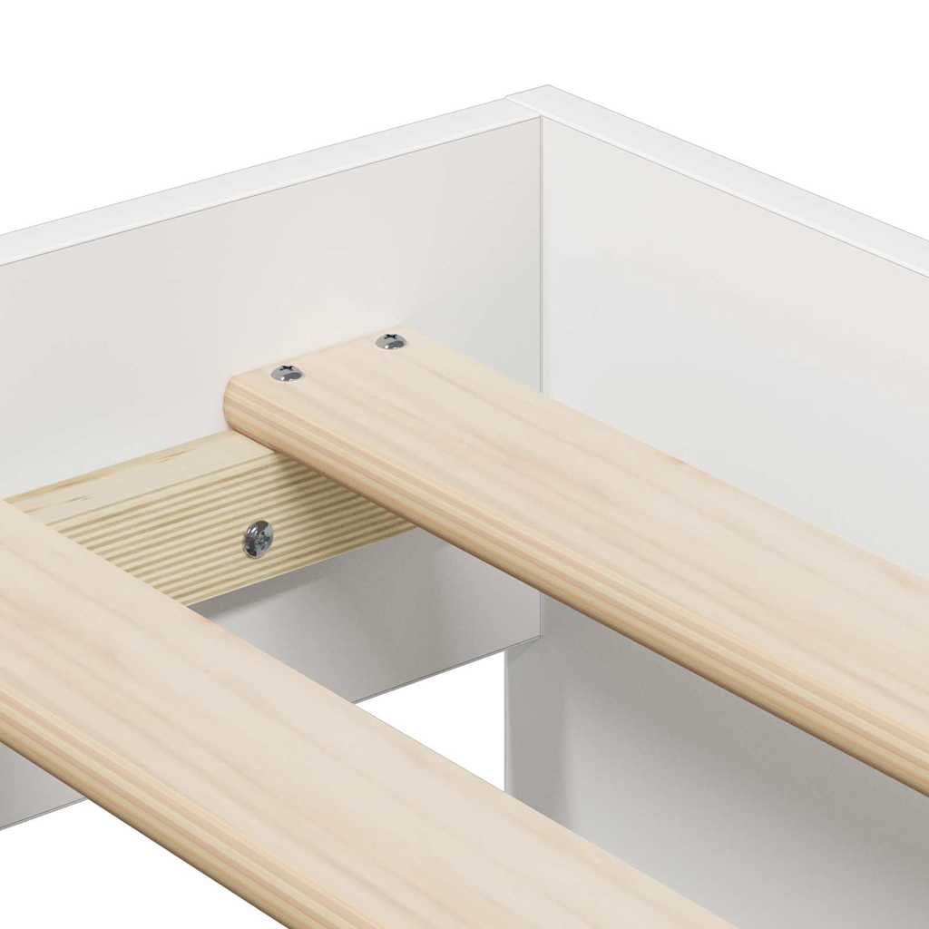 Struttura del letto Bianco 100 x 200 cm Legno multistrato | homemem39