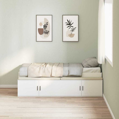 Struttura del letto Bianco 100 x 200 cm Legno multistrato | homemem39
