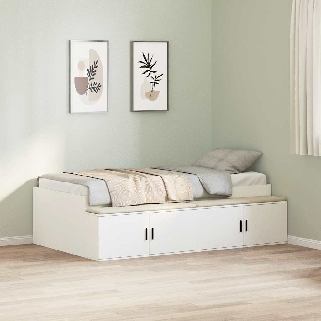 Struttura del letto Bianco 100 x 200 cm Legno multistrato | homemem39