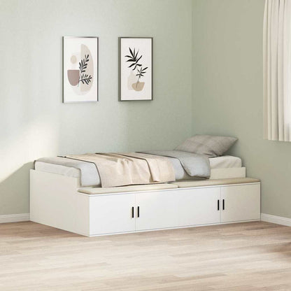 Struttura del letto Bianco 100 x 200 cm Legno multistrato | homemem39