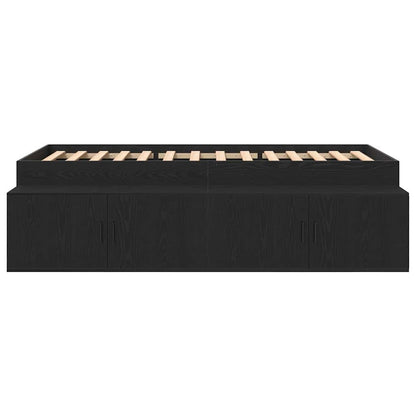 Struttura del letto Rovere Nero 100 x 200 cm Legno multistrato