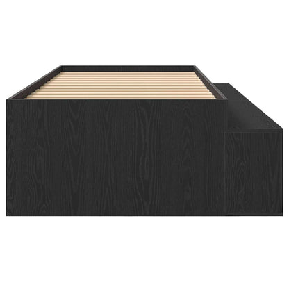 Struttura del letto Rovere Nero 100 x 200 cm Legno multistrato