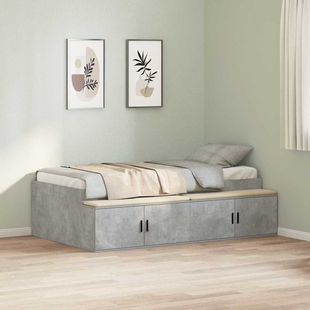 Struttura del letto con cassetto Grigio cemento 100 x 200 cm | homemem39