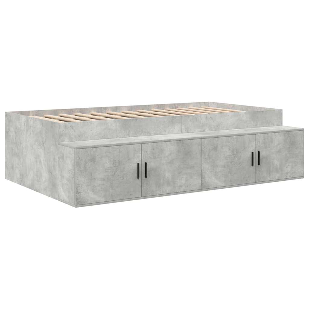 Struttura del letto con cassetto Grigio cemento 100 x 200 cm | homemem39