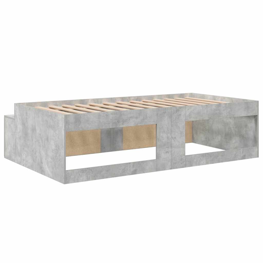 Struttura del letto con cassetto Grigio cemento 100 x 200 cm | homemem39