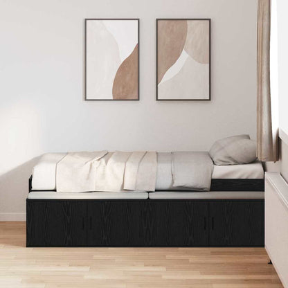 Struttura del letto Rovere Nero 90 x 200 cm Legno multistrato