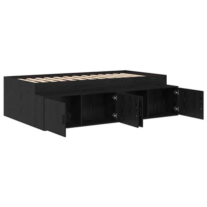 Struttura del letto Rovere Nero 90 x 200 cm Legno multistrato